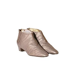 Via Spiga Coture Women Gold Vintage Leather Ankle Booties Size 6B
